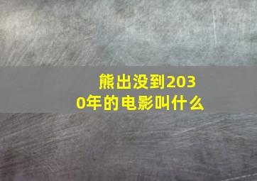 熊出没到2030年的电影叫什么