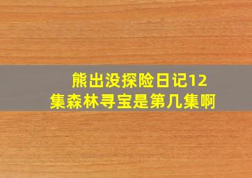 熊出没探险日记12集森林寻宝是第几集啊