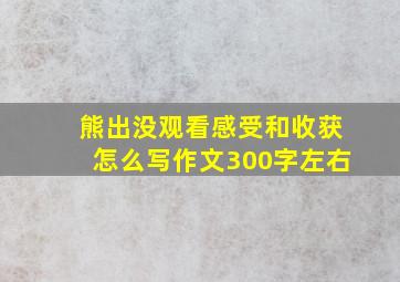 熊出没观看感受和收获怎么写作文300字左右