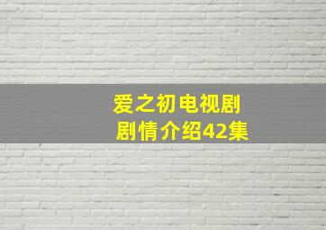 爱之初电视剧剧情介绍42集