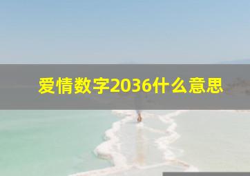 爱情数字2036什么意思