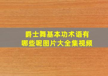 爵士舞基本功术语有哪些呢图片大全集视频