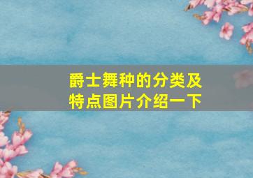 爵士舞种的分类及特点图片介绍一下