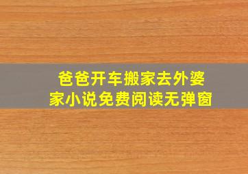 爸爸开车搬家去外婆家小说免费阅读无弹窗