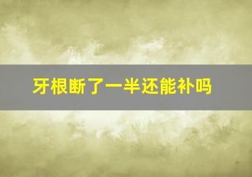 牙根断了一半还能补吗