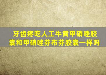 牙齿疼吃人工牛黄甲硝唑胶囊和甲硝唑芬布芬胶囊一样吗