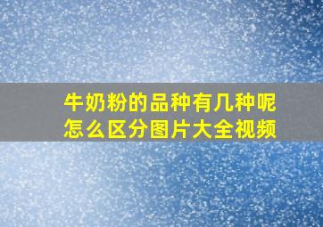 牛奶粉的品种有几种呢怎么区分图片大全视频