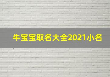 牛宝宝取名大全2021小名