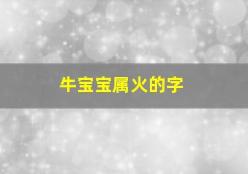 牛宝宝属火的字