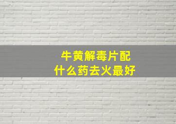 牛黄解毒片配什么药去火最好