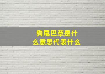 狗尾巴草是什么意思代表什么