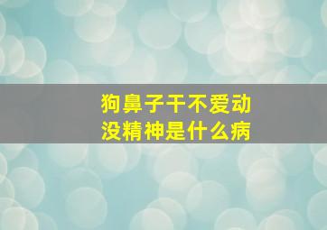 狗鼻子干不爱动没精神是什么病