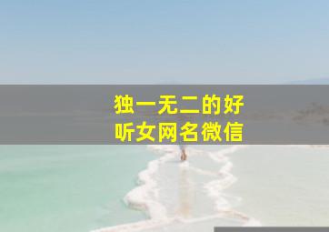 独一无二的好听女网名微信