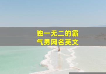 独一无二的霸气男网名英文