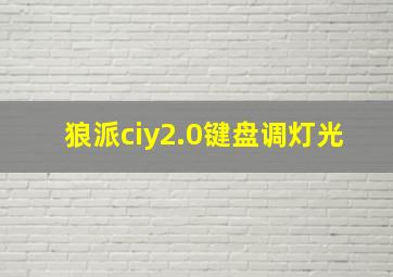 狼派ciy2.0键盘调灯光