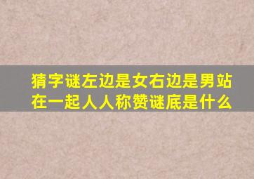 猜字谜左边是女右边是男站在一起人人称赞谜底是什么