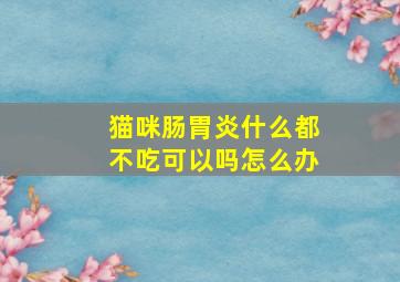 猫咪肠胃炎什么都不吃可以吗怎么办