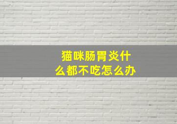 猫咪肠胃炎什么都不吃怎么办