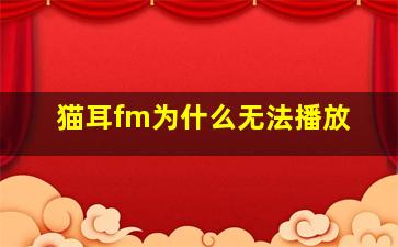 猫耳fm为什么无法播放