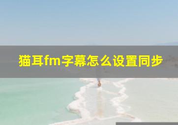 猫耳fm字幕怎么设置同步