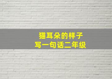 猫耳朵的样子写一句话二年级