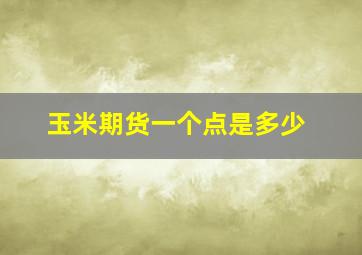 玉米期货一个点是多少