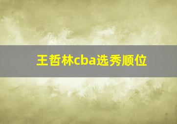 王哲林cba选秀顺位