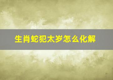 生肖蛇犯太岁怎么化解