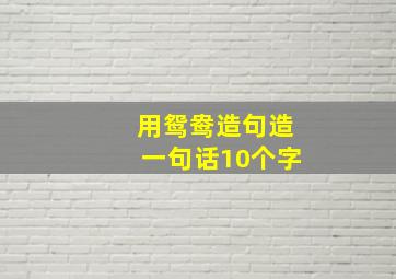 用鸳鸯造句造一句话10个字