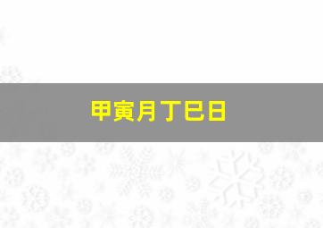 甲寅月丁巳日