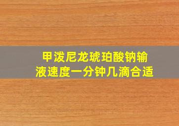 甲泼尼龙琥珀酸钠输液速度一分钟几滴合适