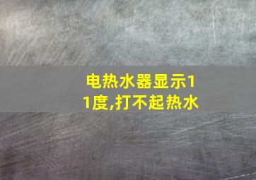 电热水器显示11度,打不起热水