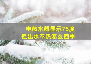 电热水器显示75度但出水不热怎么回事