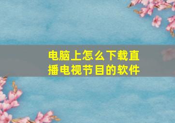 电脑上怎么下载直播电视节目的软件