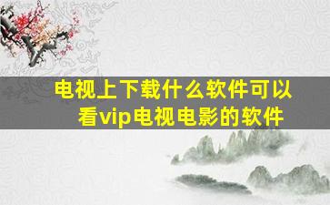 电视上下载什么软件可以看vip电视电影的软件