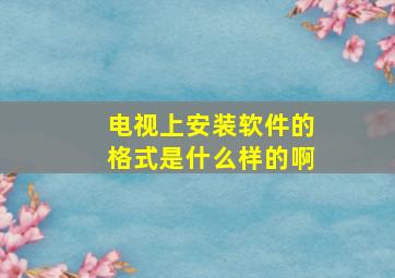 电视上安装软件的格式是什么样的啊