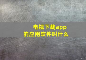 电视下载app的应用软件叫什么