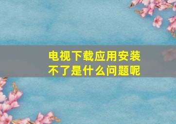 电视下载应用安装不了是什么问题呢