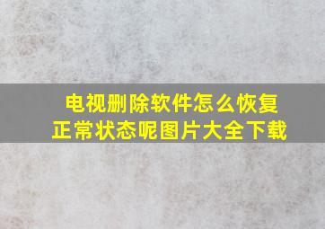 电视删除软件怎么恢复正常状态呢图片大全下载