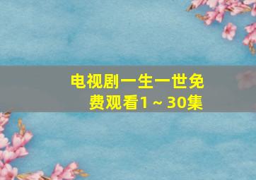 电视剧一生一世免费观看1～30集