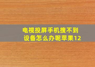 电视投屏手机搜不到设备怎么办呢苹果12