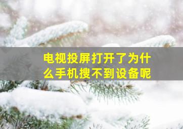 电视投屏打开了为什么手机搜不到设备呢