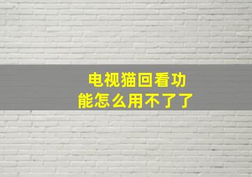 电视猫回看功能怎么用不了了