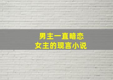 男主一直暗恋女主的现言小说