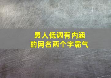 男人低调有内涵的网名两个字霸气