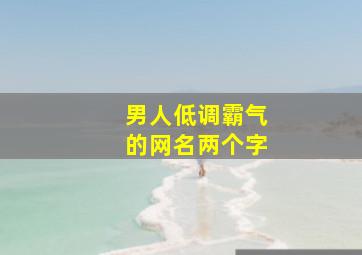 男人低调霸气的网名两个字