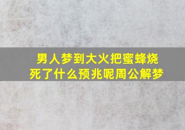 男人梦到大火把蜜蜂烧死了什么预兆呢周公解梦