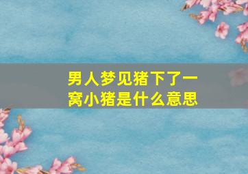 男人梦见猪下了一窝小猪是什么意思