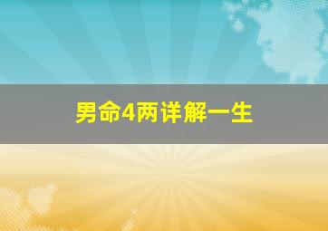 男命4两详解一生