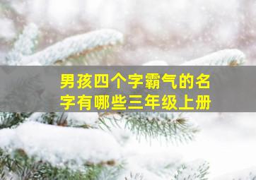 男孩四个字霸气的名字有哪些三年级上册